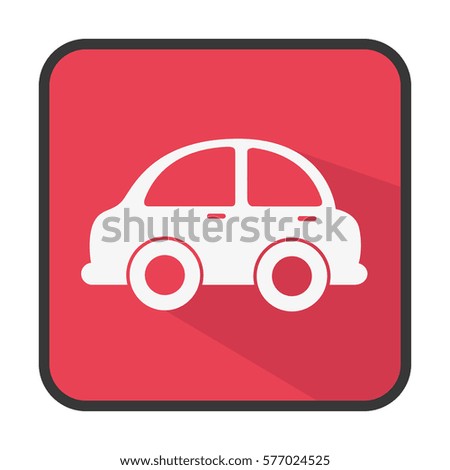 square button colorful silhouette with small automobile