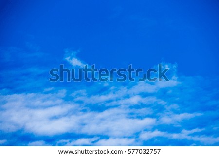 Huge clouds and blue sky.