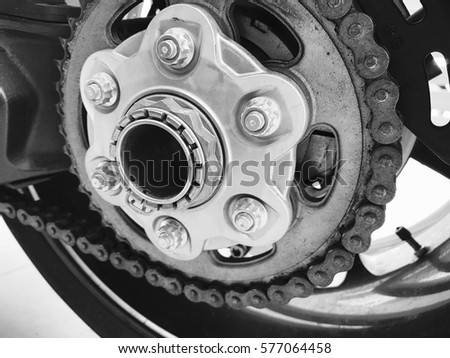 Motorcycle Chain background / A motorcycle is a two- or three-wheeled motor vehicle. Motorcycle design varies greatly to suit a range of different purposes
