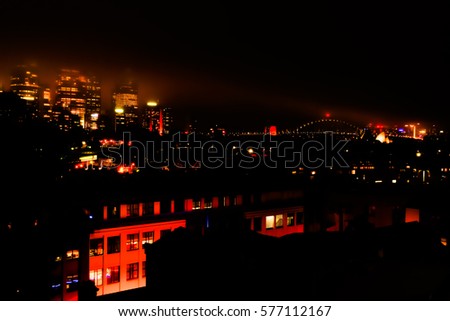 A night time view of Sydney skyline