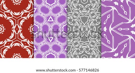 set of modern floral seamless pattern background. Luxury texture for wallpaper, invitation. Vector illustration.