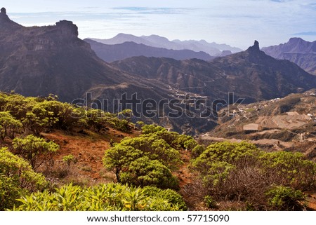 A picture of the Roque Bentayga in Gran Canaria, Puerto Rico