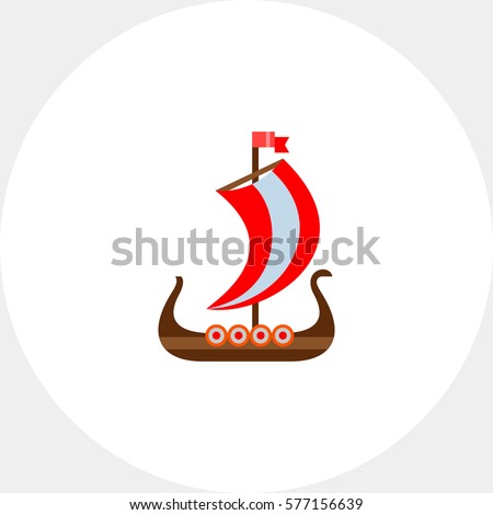 Drakkar Viking ship vector icon
