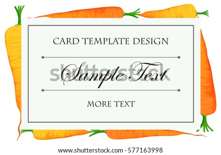 Card template with fresh carrots in background illustration