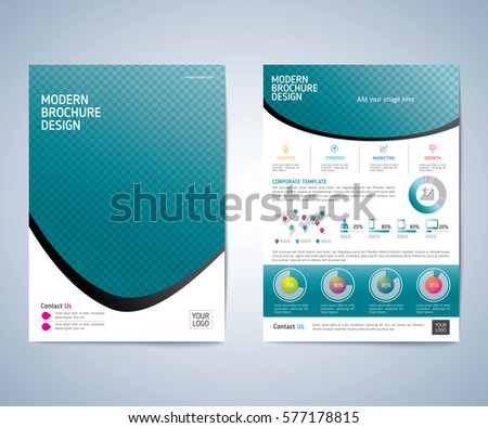 Business brochure, leaflet, flyer,  annual report, cover design template. vector background. layout A4 size.