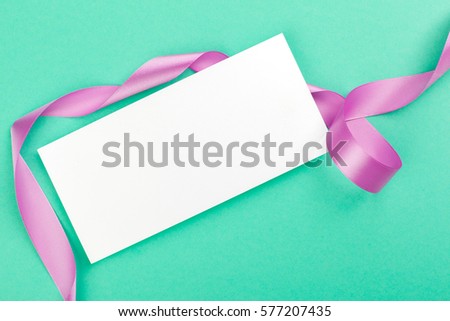 Blank card with ribbon