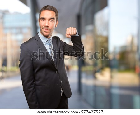 Concept of a powerful businessman