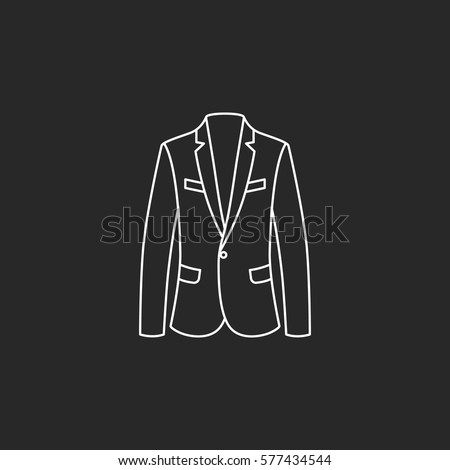 Men blazer or jacket symbol simple line icon on background