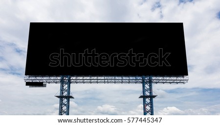 Blank black billboard with sky  ready for new advertisement.