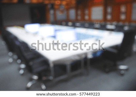 Picture blurred  for background abstract and can be illustration to article of room for business meeting