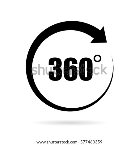 360 degree vector icon. 360 degrees eps pictogram clip art.