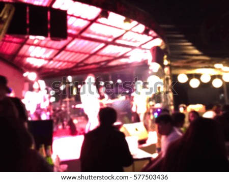 Blur Image of stage in Pub & Restaurant, Abstract Background