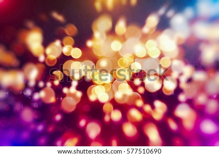 abstract blurred of blue and silver glittering shine bulbs lights background:blur of Christmas wallpaper . decorations concept.xmas holiday festival backdrop:sparkle circle lit celebrations display.