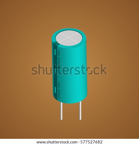 Abstract of the capacitor. Icon of the capacitor. The electronic component. Vector illustration. 3D icon of the capacitor. Royalty-Free Stock Photo #577527682