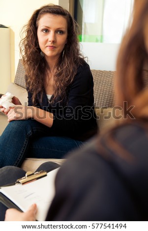 Patient Talking to Psychotherapist