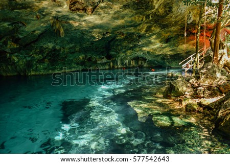Dos Ojos cenote, Tulum, Quintana Roo, Mexico Royalty-Free Stock Photo #577542643
