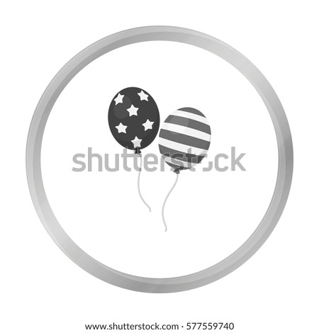 Patriotic balloons icon in monochrome style isolated on white background. Patriot day symbol stock vector illustration.