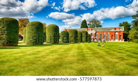 Beautiful Hyde Park in London. Royalty-Free Stock Photo #577597873