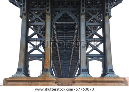 Underneath the Manhattan Bridge in New York City.