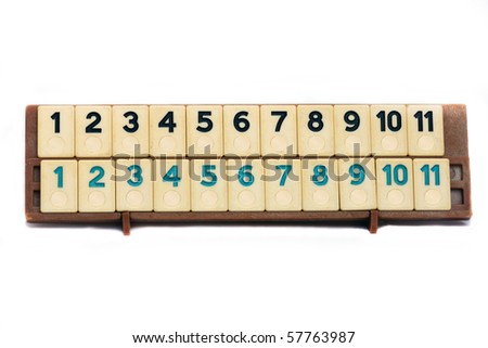 Cube games with numbers on wood board