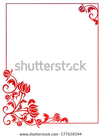 Beautiful floral frame with gradient fill. Color silhouette frame for advertisements, wedding and other invitations or greeting cards. Raster clip art.