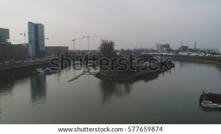 City of Dusseldorf Harbour in Germany 