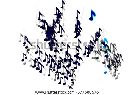 many black and blue stamps of music clef on white background, beautiful background for logo of record studio, rock band, pop album or single singer