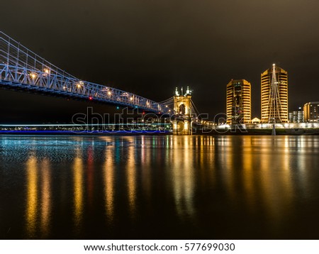 Cincinnati Roebling Bridge at Night
