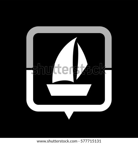 Sailfish boat  - black vector icon