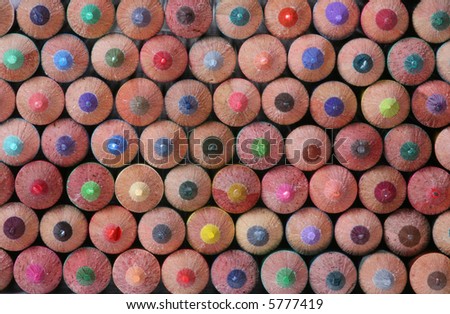 A macro close-up of colored pencils background