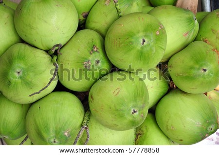 Raw green freshy coconut Royalty-Free Stock Photo #57778858