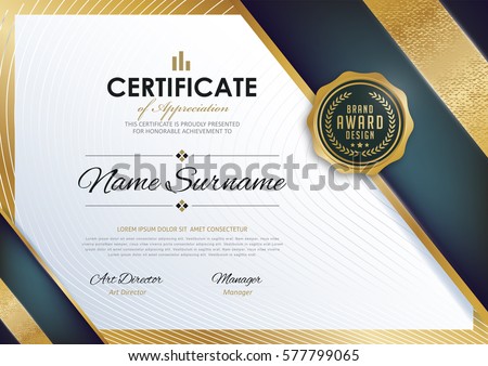 certificate template with luxury and modern pattern,diploma,Vector illustration  Royalty-Free Stock Photo #577799065