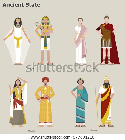 Traditional Costumes by Country people character vector illustration flat design