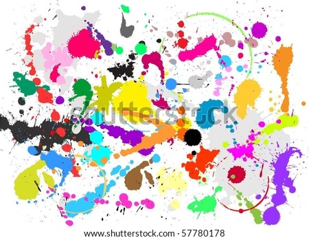 Lots of colourful grunge splats