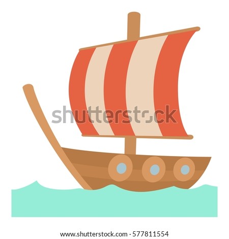 Sailing ship icon. Cartoon illustration of sailing ship vector icon for web