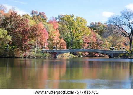 Bow bridge is the longest bridge in Central Park and its appearance with the fall colors is iconic