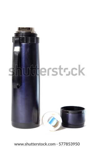 the thermos cap on white background