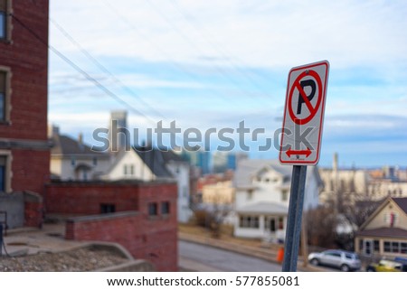 'No Parking' sign in little italy