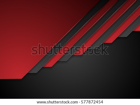 Red and black corporate stripes background. Vector design