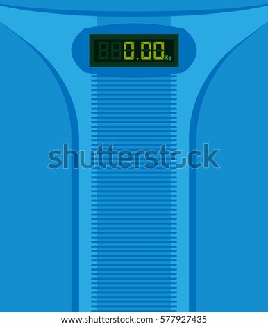 Bathroom Scale with Digital Display Vector Illustration