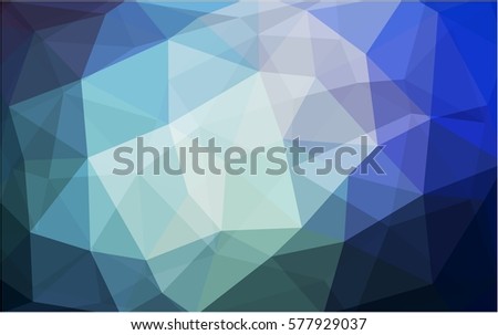 Light BLUE vector polygonal illustration, which consist of triangles. Triangular pattern for your business design. Geometric background in Origami style with gradient. 