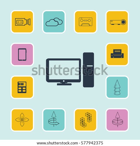 Set of 13 top icons. Flat Vector illustration. Can be used for mobile and web design