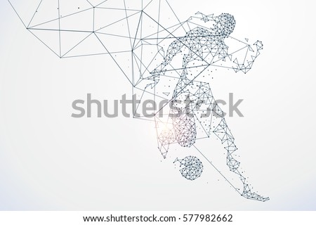 Sports Graphics particles, Network connection turned into, vector illustration. Royalty-Free Stock Photo #577982662