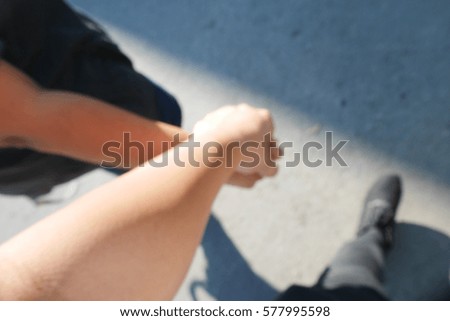 Picture blurred  for background abstract and can be illustration to article of Couples holding hands