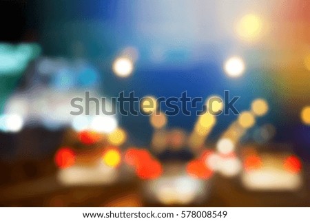 Picture blurred  for background abstract and can be illustration to article of traffic in night