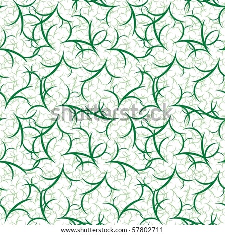 Seamless green plant wallpaper on white