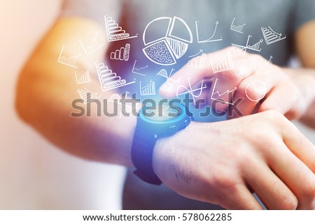 Concept view of business icon going out a technology watch