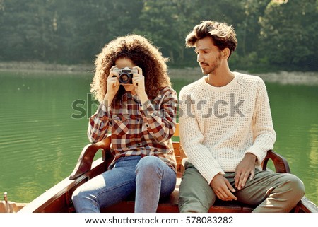 Couple having great time on holiday
