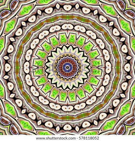 Creative abstract background. Color mandala with floral style. Raster illustration. For design, wallapepr, print, textilecarpet ornaments  Persian patterns  relief patterns
