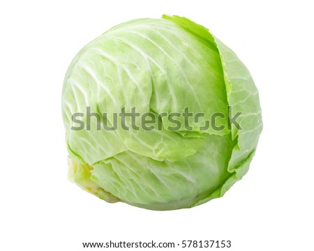 green cabbage isolated on white background Royalty-Free Stock Photo #578137153